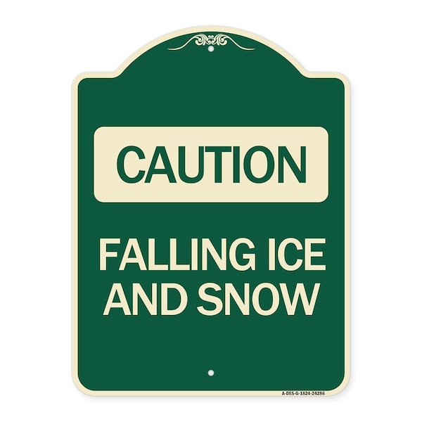 Signmission Caution Falling Ice and Snow Heavy-Gauge Aluminum Architectural Sign, 24" x 18", G-1824-24286 A-DES-G-1824-24286 - main
